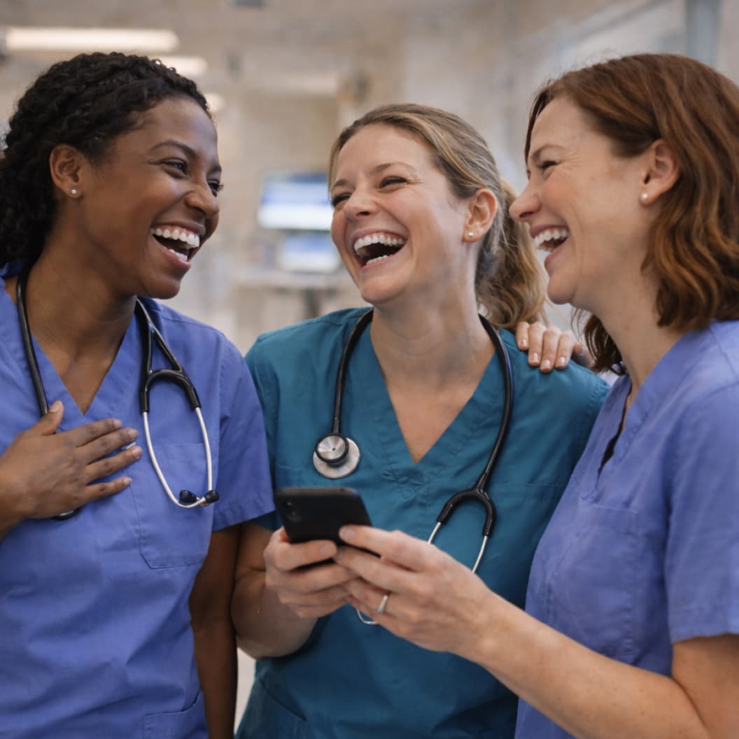 Nurses laughing