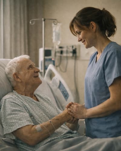ICU nurse reflecting on a patient thank-you message — ThankRightNow testimonial