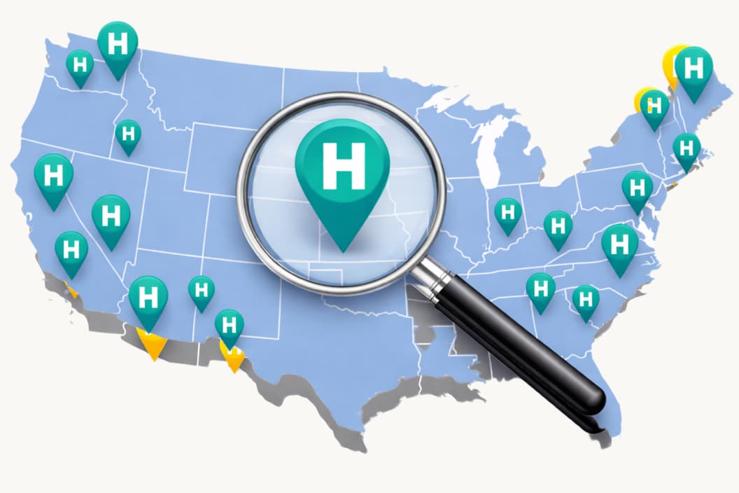 Map of health facilities